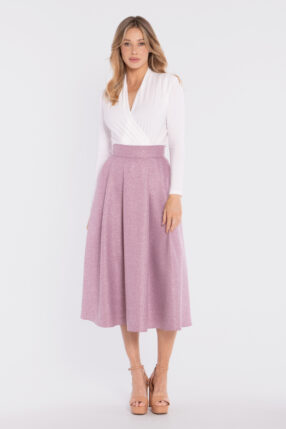 Spódnica midi COLETTE z wysokim stanem - marsala