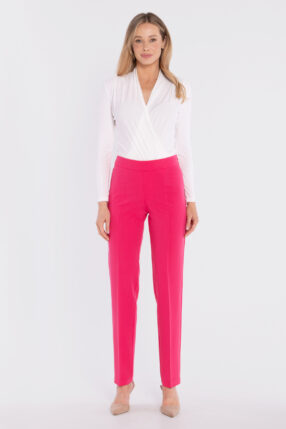 Spodnie cygaretki CAMILLE z kieszeniami - różowe
