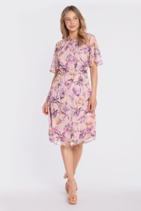 Sukienka ROSALIE o długości midi z wiązaniem - model 3